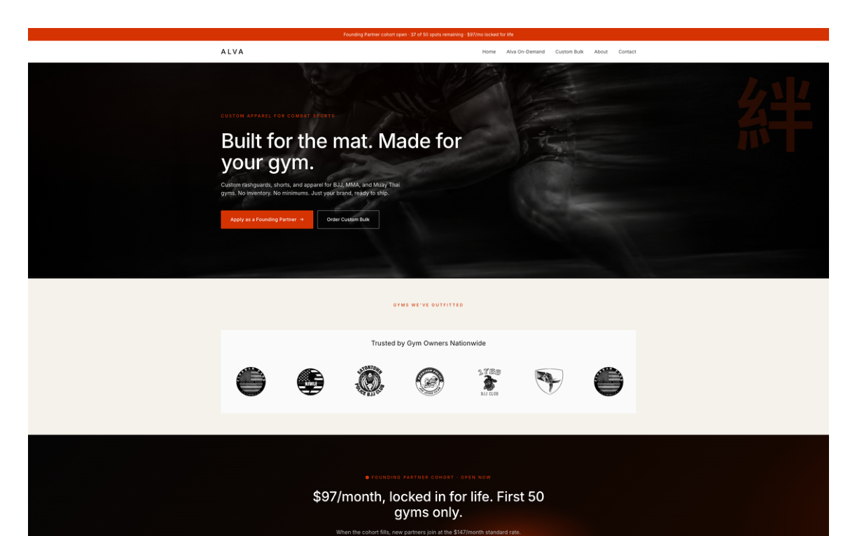 ALVA Fitness website screenshot